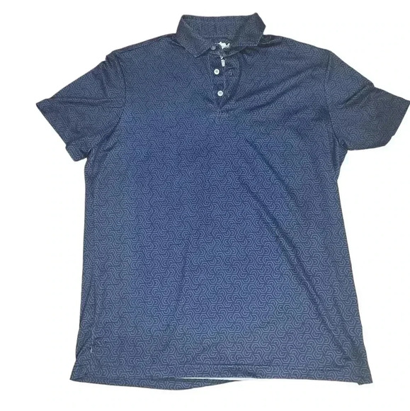 Tailor Byrd performance polo geometric blue - Picture 3 of 4